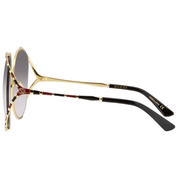 NEW Gucci Grey and Gold Round Women\'s Sunglasses
